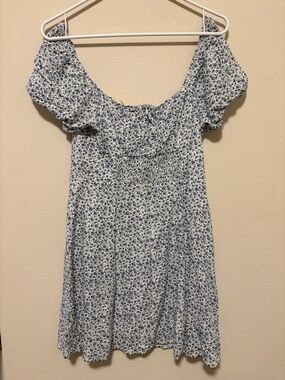 L.A. Hearts White Mini Dress with Navy Floral Print